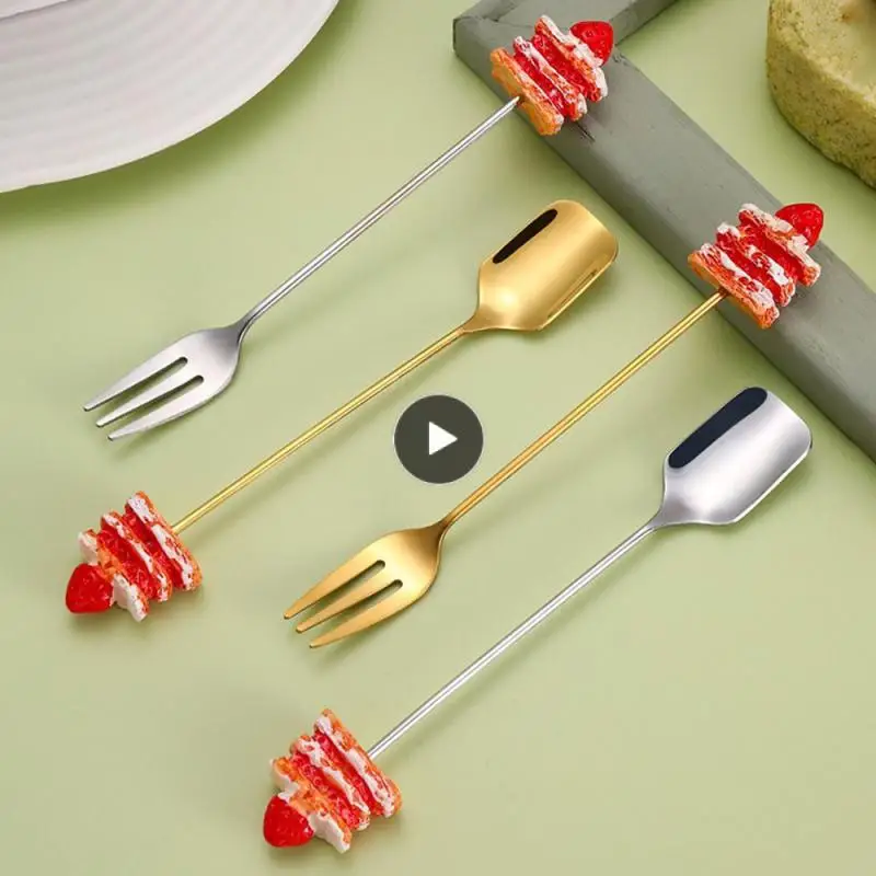 

Вилка для еды из нержавеющей стали, маленькая Десертная Вилка, металлическая вилка для фруктов