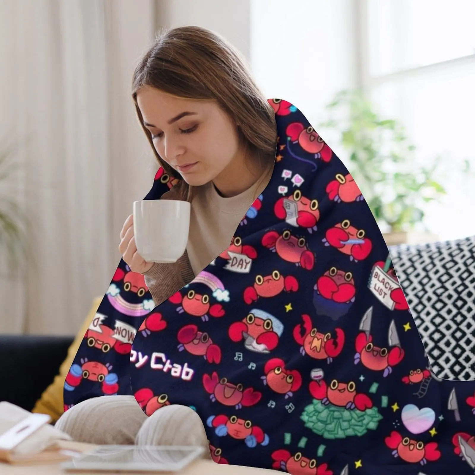 Крабби краб - узор Плед Постельное белье Гигантский диван Идеи подарков на День