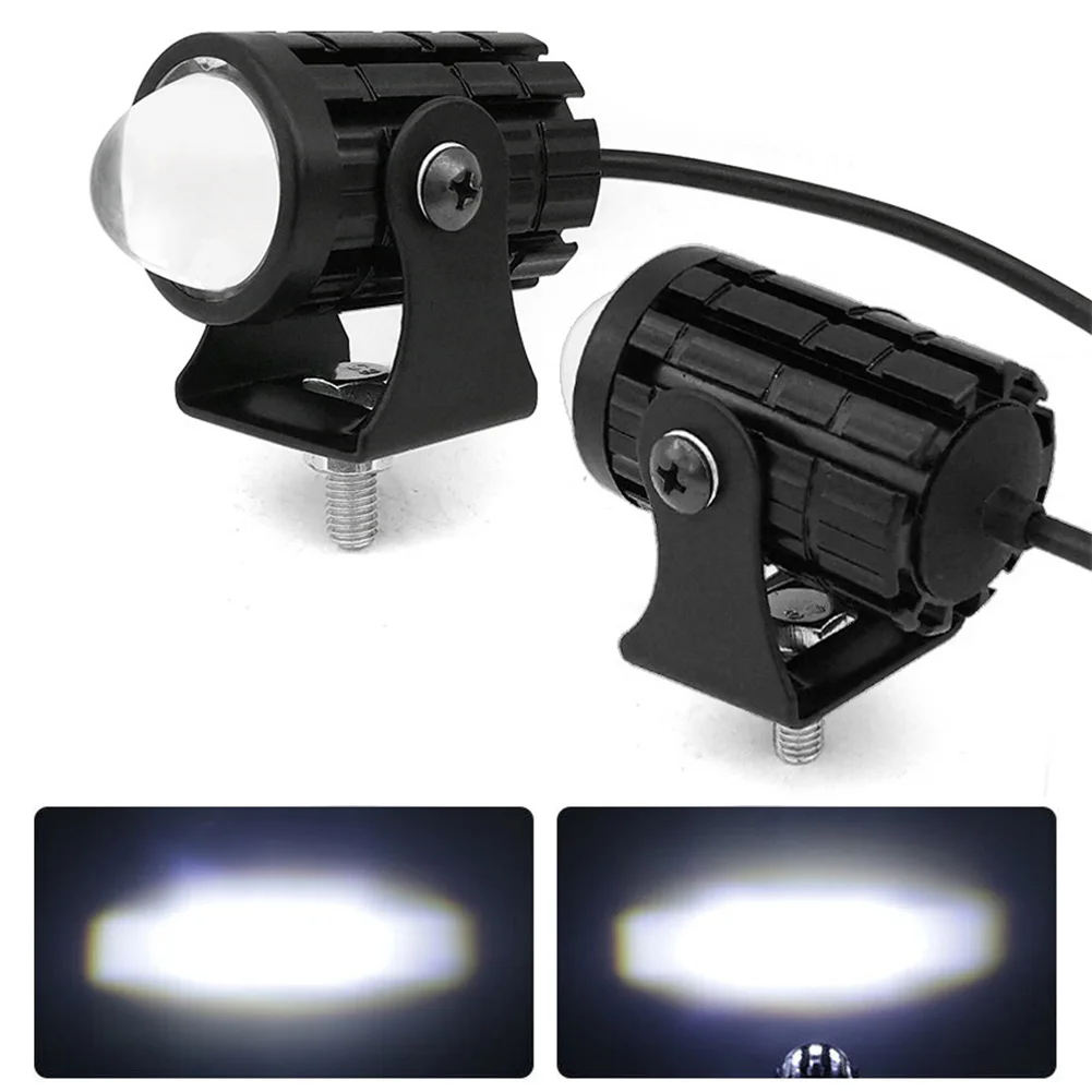 

2x Motorcycle Mini Driving Light Headlight Universal Dual Color ATV Scooter For Auxiliary Spotlight Lamp Moto Fog Light Accessor