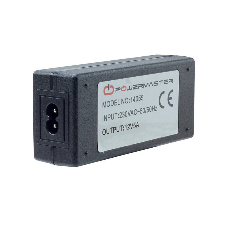 

POWERMASTER PM-14055 12 VOLT - 5 amp plastic case desktop adapter 5.5 * end