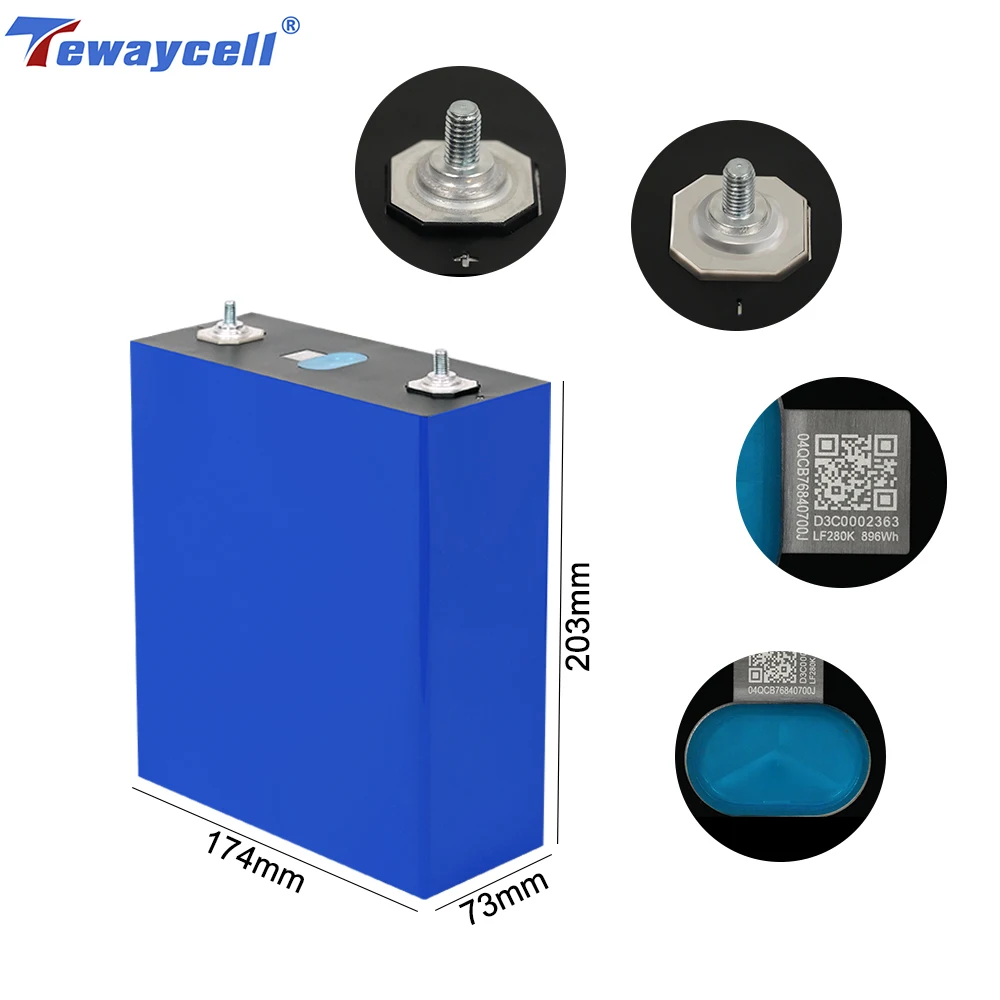 Фото Совершенно новая аккумуляторная батарея Tewaycell 304Ah 3,2 В Lifepo4 EV304Ah 6000 циклов класса A 12 В 24 В 48 В, солнечная система «сделай сам» №2