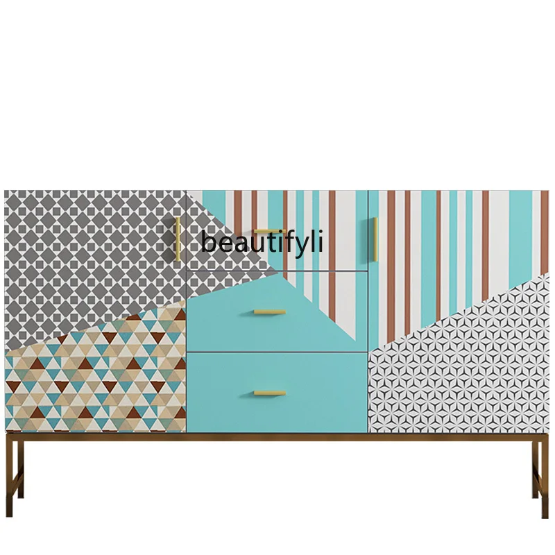 

yj Designer Creative Painted Cabinet Modern Minimalist Entrance Cabinet Light Luxury Minimalist Shoe Cabinet Sideboard Cabinet