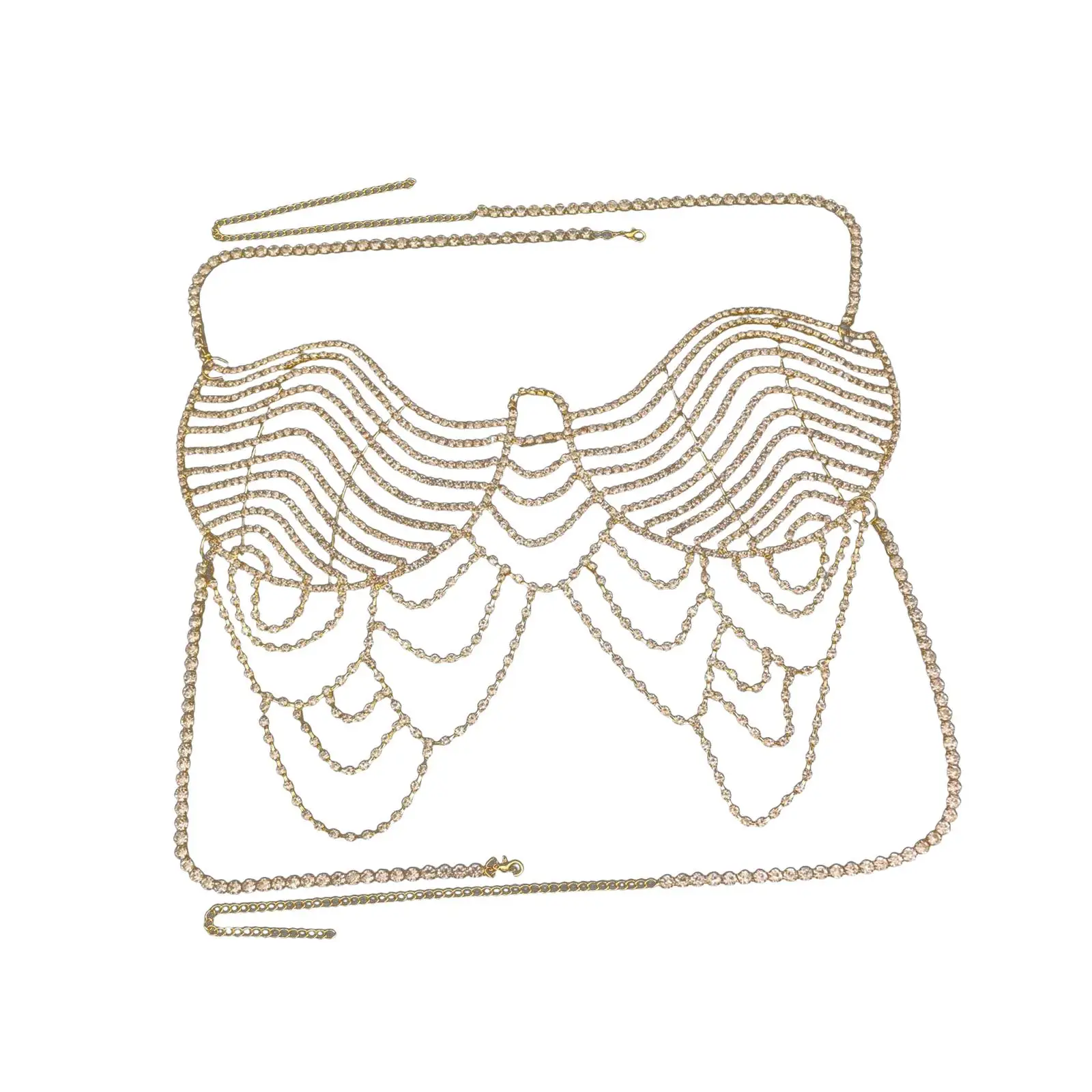 

Luxury Chest Chain Body Jewelry Bra Chains Dress Accessories Women for Weddings Music Dance Party Girlfriend Wife