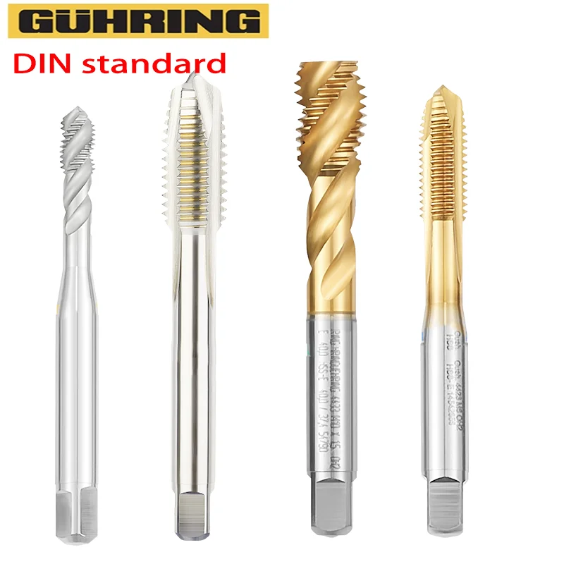 

German Original GUHRING DIN Standard Spiral Fluted Tap Pointed M2 M2.5 M3 M4 M5 M6 M8 M10 M12 M14 M16 M18 M20 Screw Thread Taps