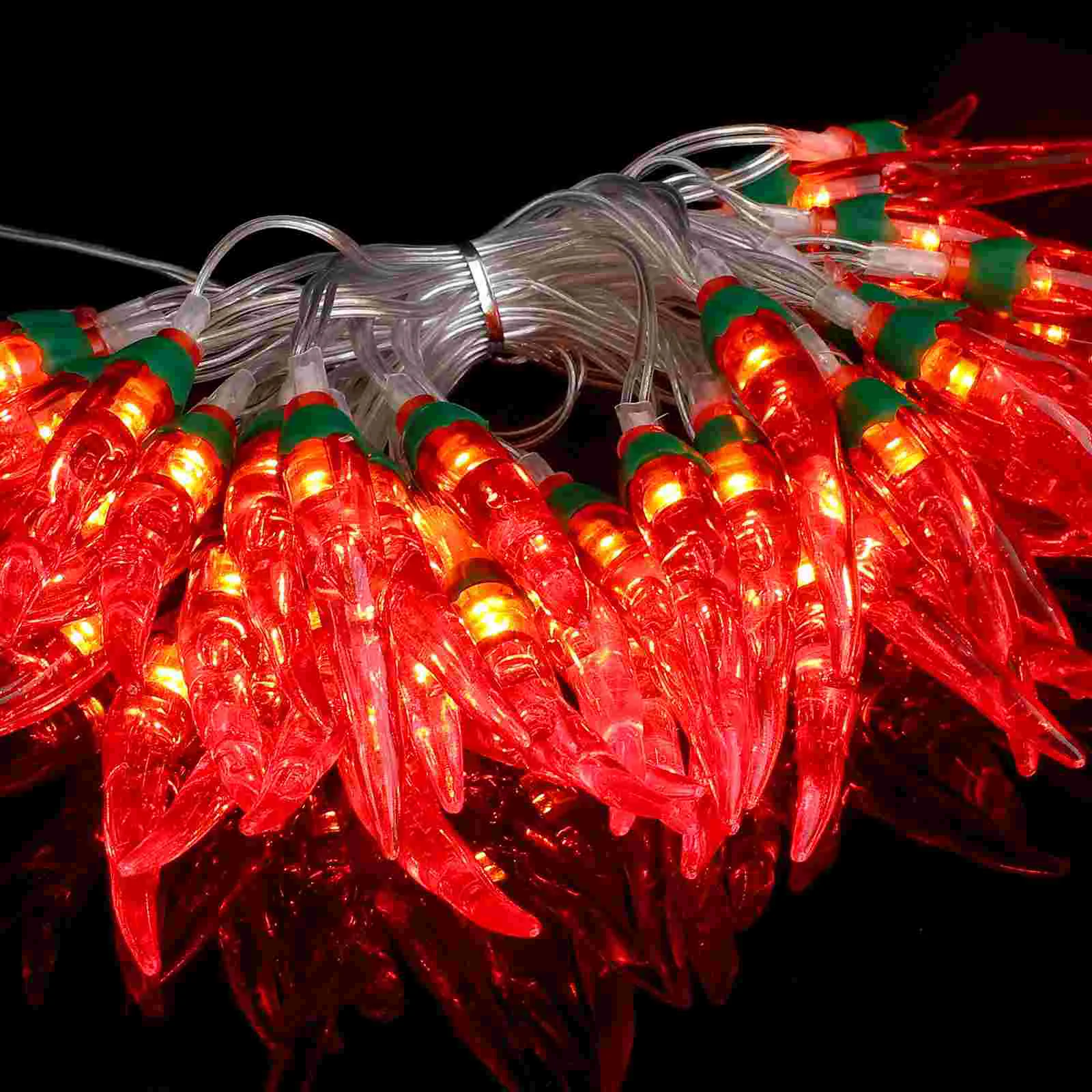 Christmas Decor Chili Pepper Ornament Lights Post Outdoors Indoor Operated