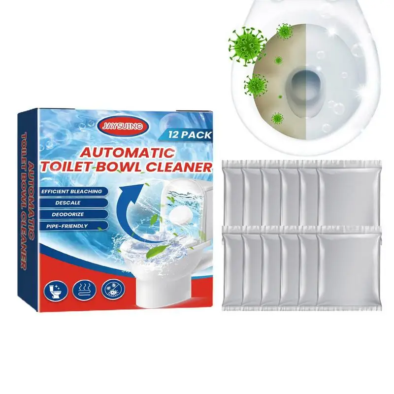 

12Pcs Toilet Bowl Cleaner Tablets Sustained-Release Toilet Tank Cleaners With Bleach Urine Yellow Dirt Toilet Cleaning Tool