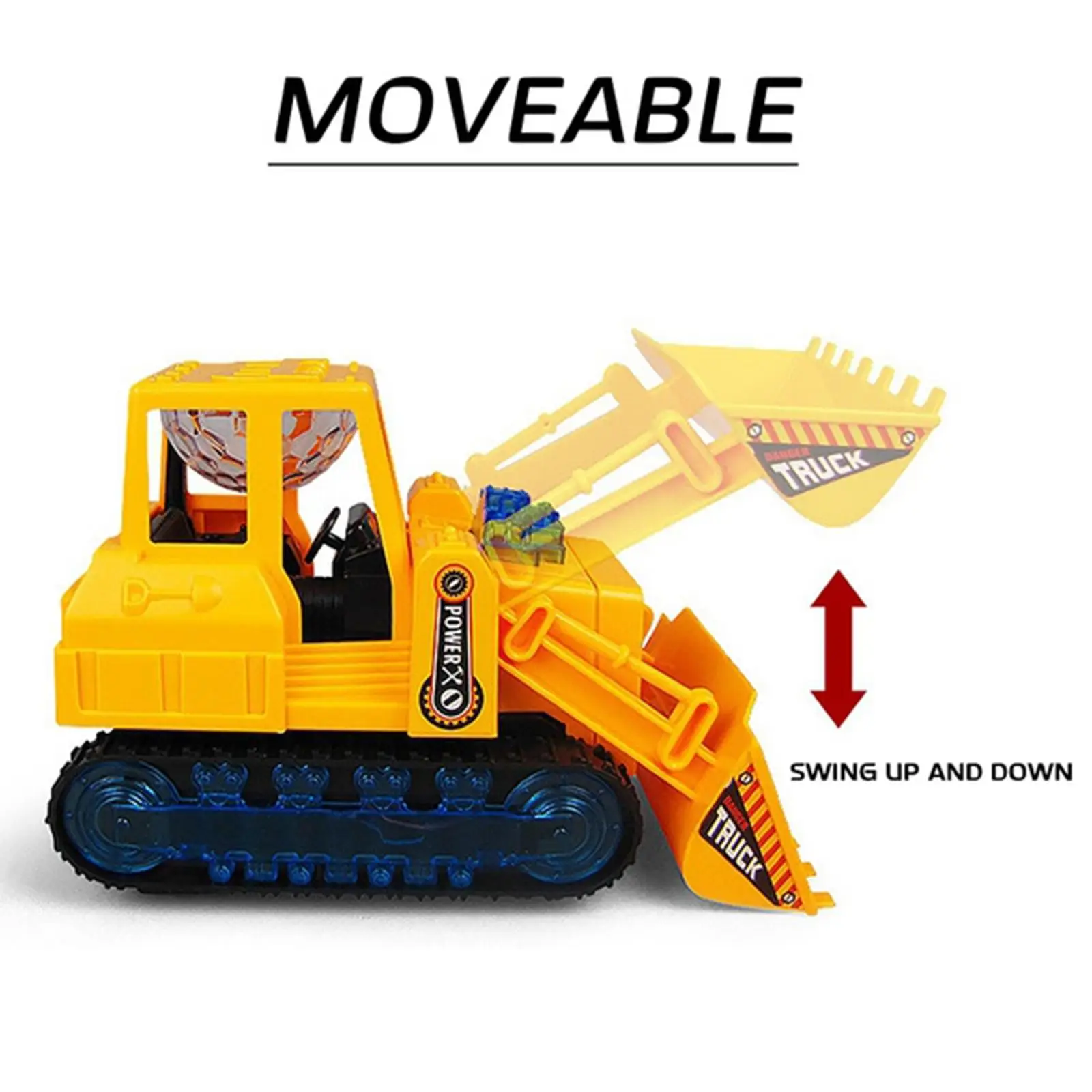 

Electric Excavator Engineering Car Model Music |& LED Light Batteries Powered Bulldozer Children's Toys