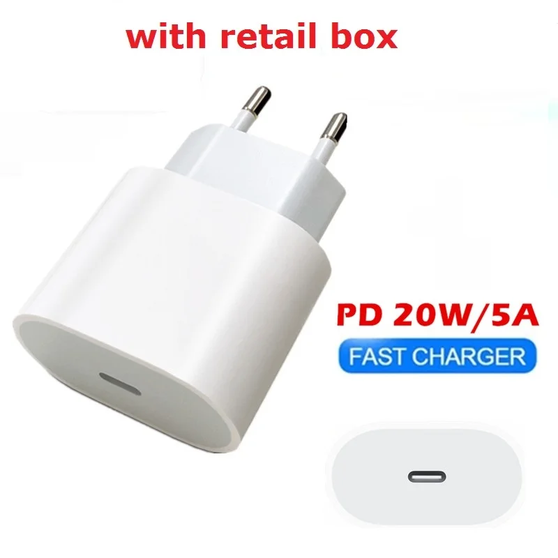 

10 шт./Лот 20 Вт OEM Тип c PD зарядное устройство для iphone 12 Pro Max быстрый USB C порт ЕС США адаптер питания для путешествий