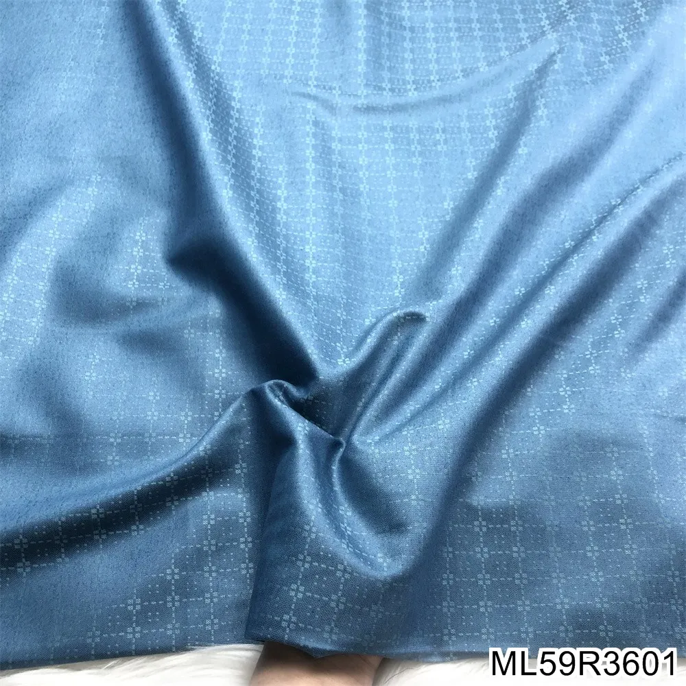 Nigerian Senator Shirt 5 Yards Blue Wear Men's Suit Fabric African Material Soft Man Cloth for Garment  ML59R36