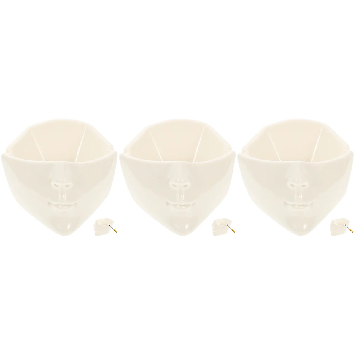 

3pcs Ceramic Ashtray Ashtray Decoration Ashtray Gift Office Ashtray