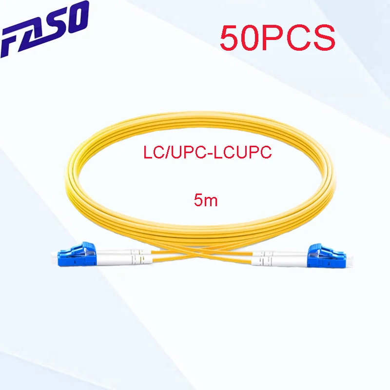 

Фасо 50 шт. 5 м DX Core LC/UPC-LC/UPC оптоволоконный перемычка один режим G652D 3,0 мм оптоволоконный Соединительный шнур желтая оболочка LSZH