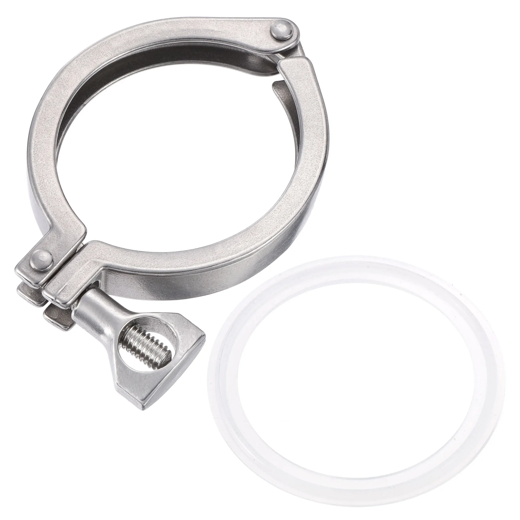 

Uxcell Vacuum Clamp 2.5" 304 Stainless Steel Single Pin with Silicone Gasket for Ferrule 2 Pcs