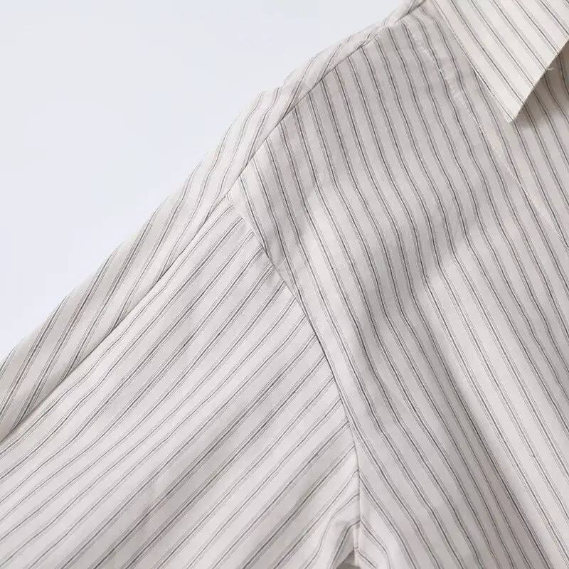 Женская новая модная свободная однобортная полосатая рубашка повседневная с