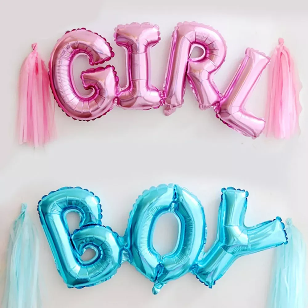 

Baby Boy Girl letter Foil Balloons Baby Shower Birthday Wedding Party 84CM Connect Baby Alphabet Air Balaos Decor