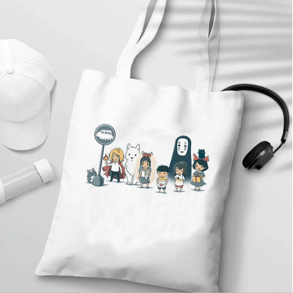 

Сумка для шоппинга Studio ghioli Totoro, многоразовая джутовая хлопчатобумажная сумочка-тоут, тоут, мешок из ткани