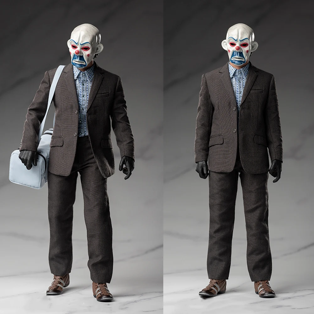 

TOPO TP003 1/6 Bank Robber Suit Cosplay Crazy Clown Heath Ledger Head Sculpt Clothes Suit Model For 12Inch Men Action Figure