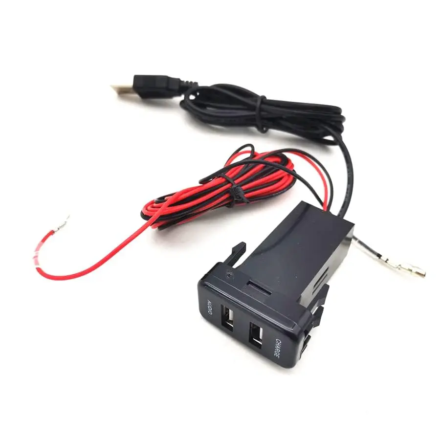 Фото Двойной USB-разъем для зарядного устройства, аудиоадаптер для Toyota 4runner Highlander Fj Cruiser №2