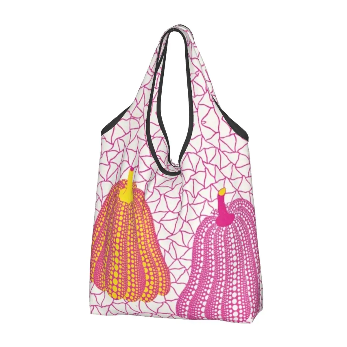 

Large Reusable Pumpkin Yayoi Kusama Grocery Bags Recycle Foldable Mystery Shopping Eco Bag Washable Lightweight