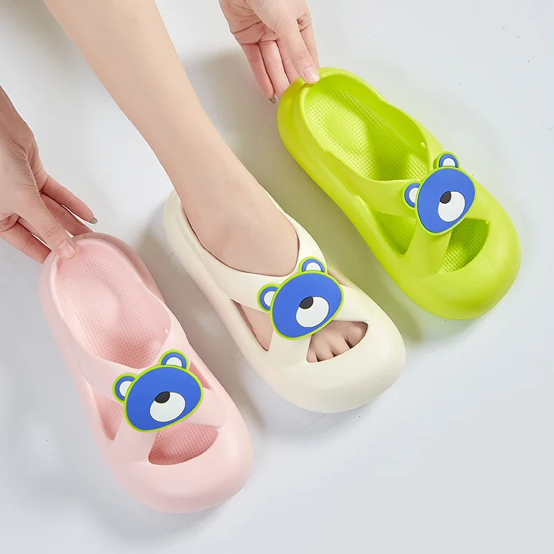 2023 New Summer Women Lovely Cartoon Sandals Hole Shoes Girl Beach Shoes EVA Light Non-slip Couples' Home Bathroom Sandals Men