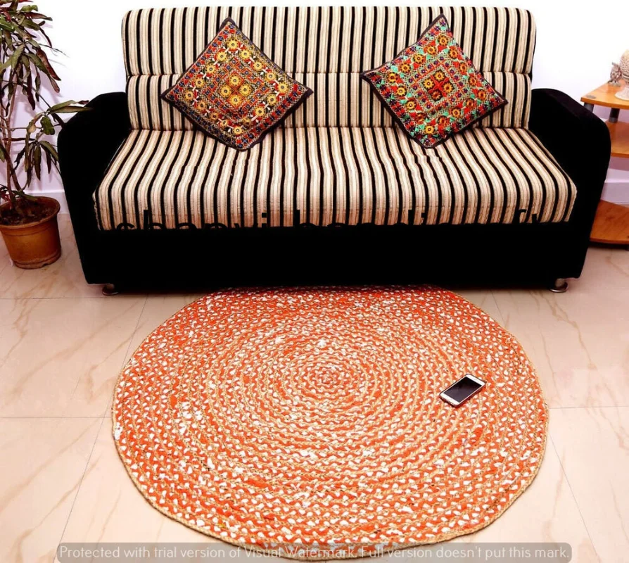

Rug Carpet Hand Woven Hand Made Round Home Decorative Floor Carpet Rug Living Room Bedroom Decor