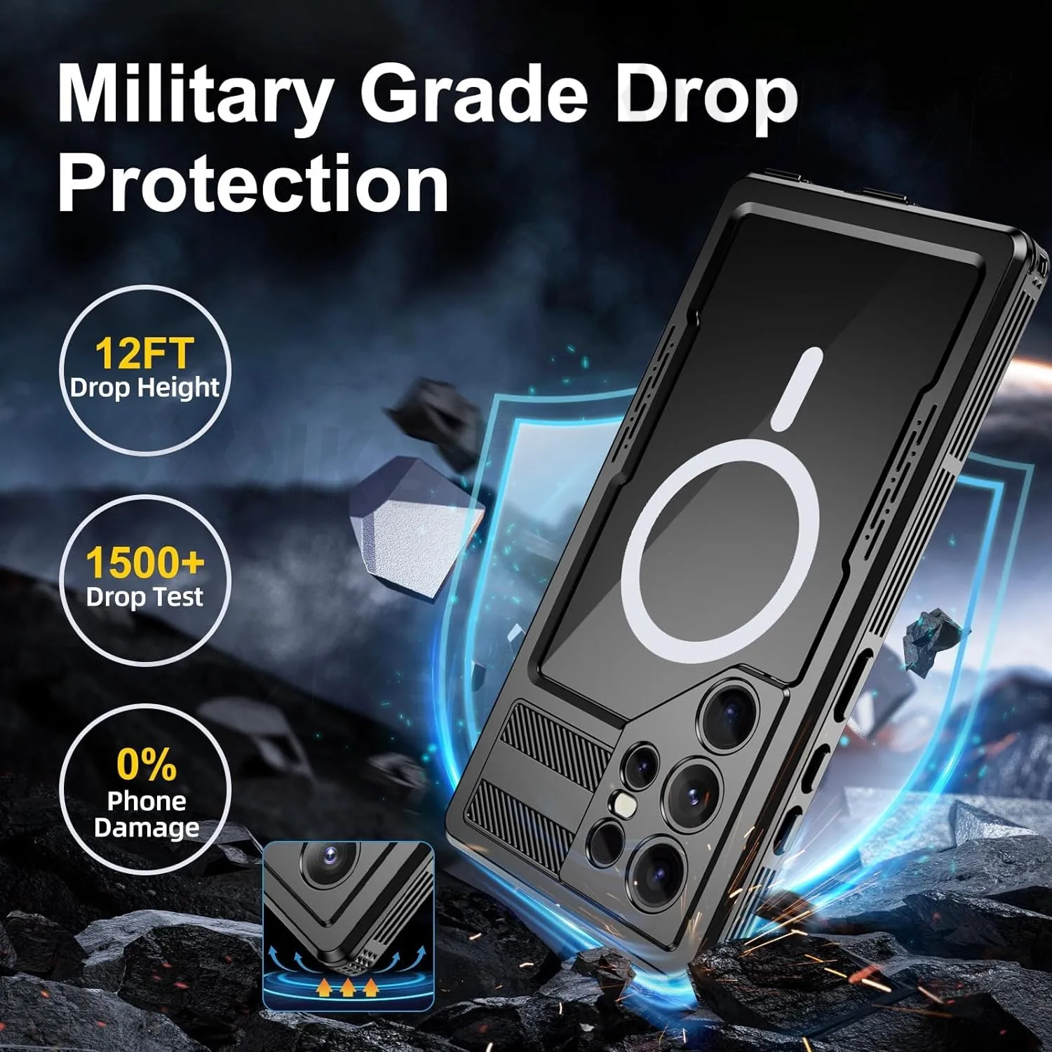 Водонепроницаемый пылезащитный ультразащитный чехол для Samsung Galaxy S24 от Huikai