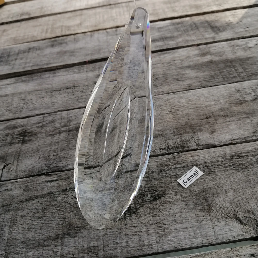 

Camal 1PCS 120mm Clear Long Pipa Faceted Crystal Pendant Prisms SunCatcher Rainbow Maker Chandelier Lighting Parts Wedding Decor