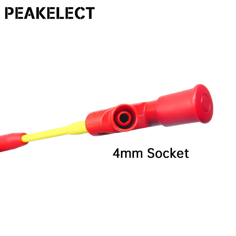 Peakelect P5005 2PCS Professional Piercing Needle Test Hook Clips Probe with 4mm Jack for Multimeter Electrical Testing 10A |