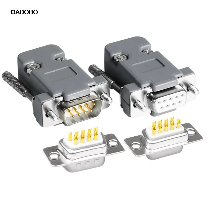 

2 row db9 serial head db9 connector RS232 serial port 9 pin connector plug plastic shell plating