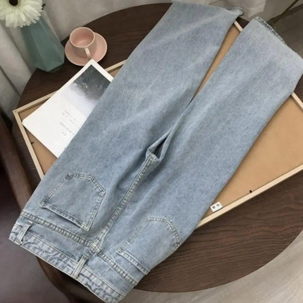 Женские брюки стильные женские джинсы с высокой талией и широкими штанинами в