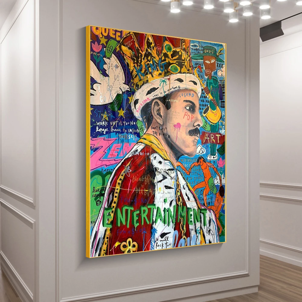 

Graffiti Freddie Mercury Bohemian Rock Music Star Wall Art Canvas Prints Posters Paintings for Living Room Home Decor Pictures