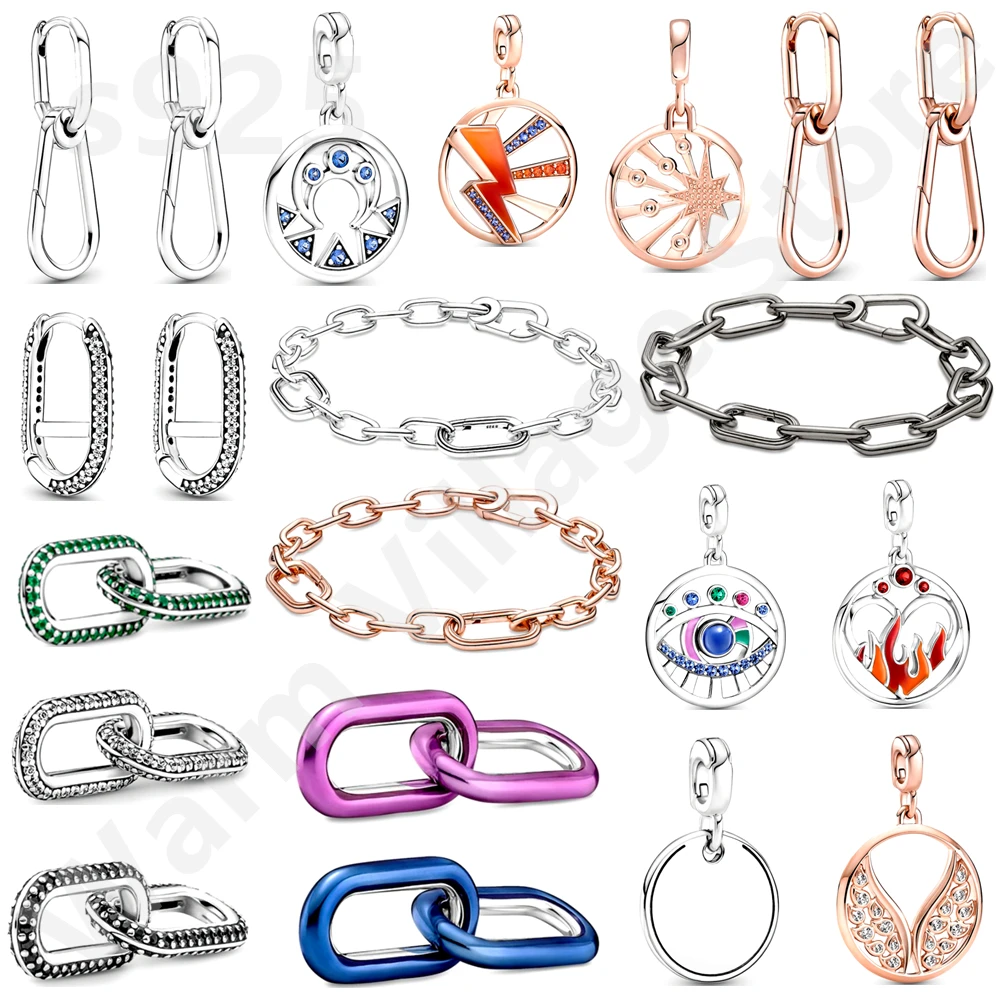 Новинка 2022 г. Модный женский серебряный оригинальный браслет с звеньями для