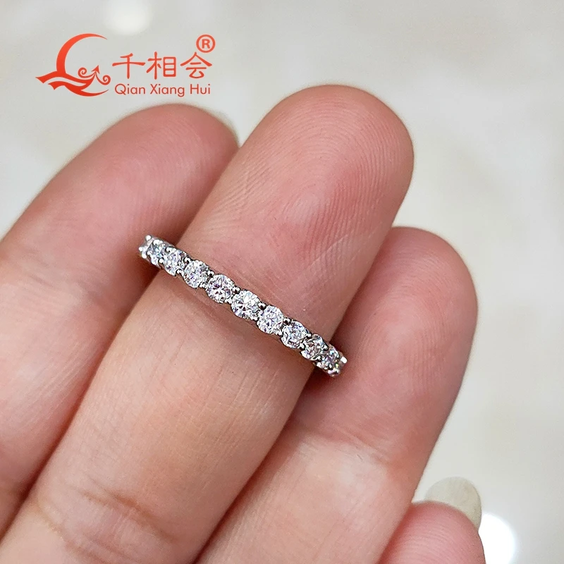 10k 14k 18k gold 2mm round D VS HPHT diamond  Eternity Band Customizable Specifications GEMIDJewelry Rings Engagement