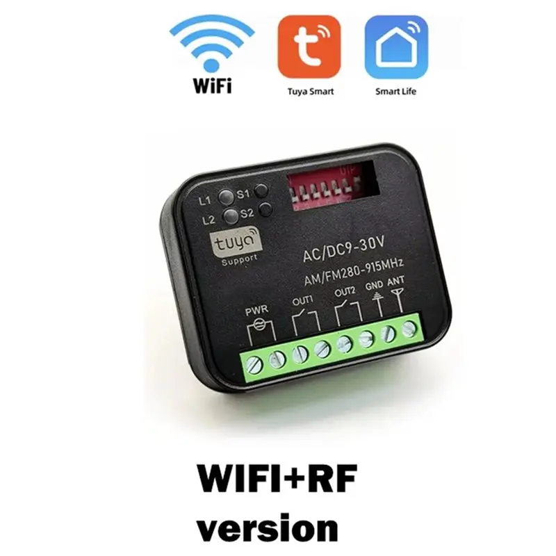 Y43A-Tuya Совместимый с Tuya приемник дистанционного управления воротами по Wi-Fi 433 МГц 868 МГц, 2-канальный, универсальный для контроллера RX-MULTI, 300-868 МГц (art.: 3920dbaba782a) - 3920dbaba782a