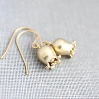 lily of the valley earring matte gold bell flower little tulip earrings for women female small drop earrings fashion jewelry