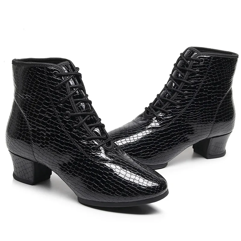 SUN LISA Women's Lady's Girl's Split Sole Chunky Heel Dance Boots Jazz Shoes Ballroom Modern Latin Dance Shoes