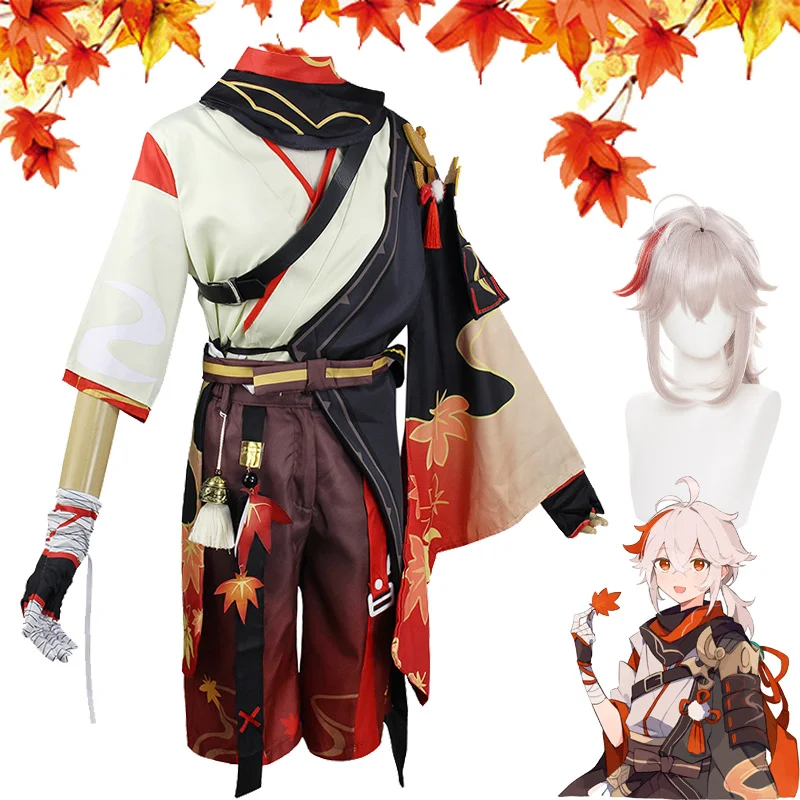 

Genshin Impact Kaedehara Kazuha Cosplay Costume Game Kazuha Cosplay Genshin Impact Uniform Wig Halloween Party Men Wowen
