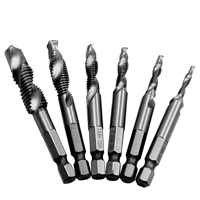 

Krachtige M3 M4 M5 M6 M8 M10 HSS 1/4" Hex Shank Drill Bit Metric Screw Thread Tap Taper & Drill Bits Metric Composite Tap Drills