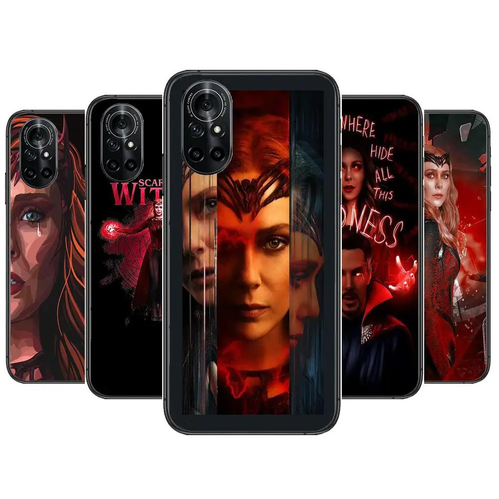 

Marvel Scarlet Witch Clear Phone Case For Huawei Honor 20 10 9 8A 7 5T X Pro Lite 5G Black Etui Coque Hoesjes Comic Fash desig