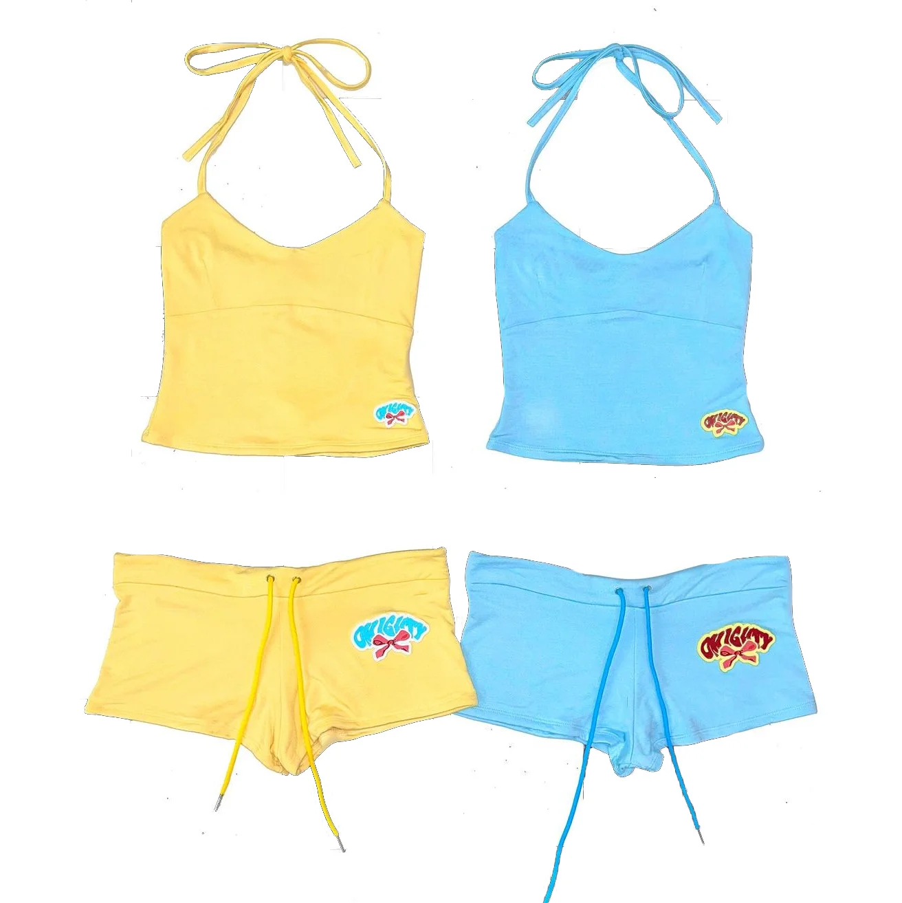 Женский эстетический комплект майки и шорт Emo Girl Camisole Top Crop Vintage Corset Tank Baby Tee Punk Y2k