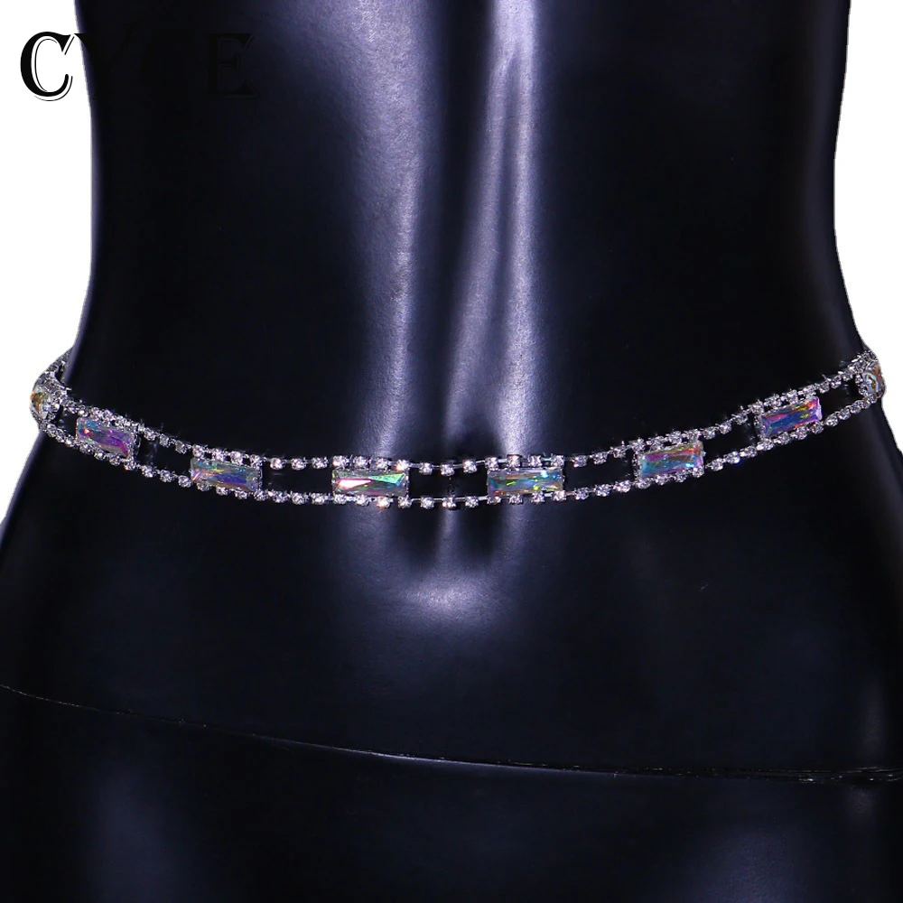 Women Jewelry Trendy Color Diamond Belly Chain Summer Beach Accessories Sexy Single Row Waist Chains Body |