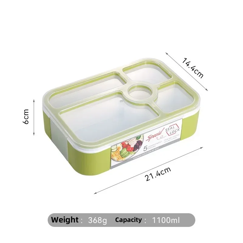 Герметичный Ланч-бокс Емкостью 1100 Мл С Разделенной Секцией