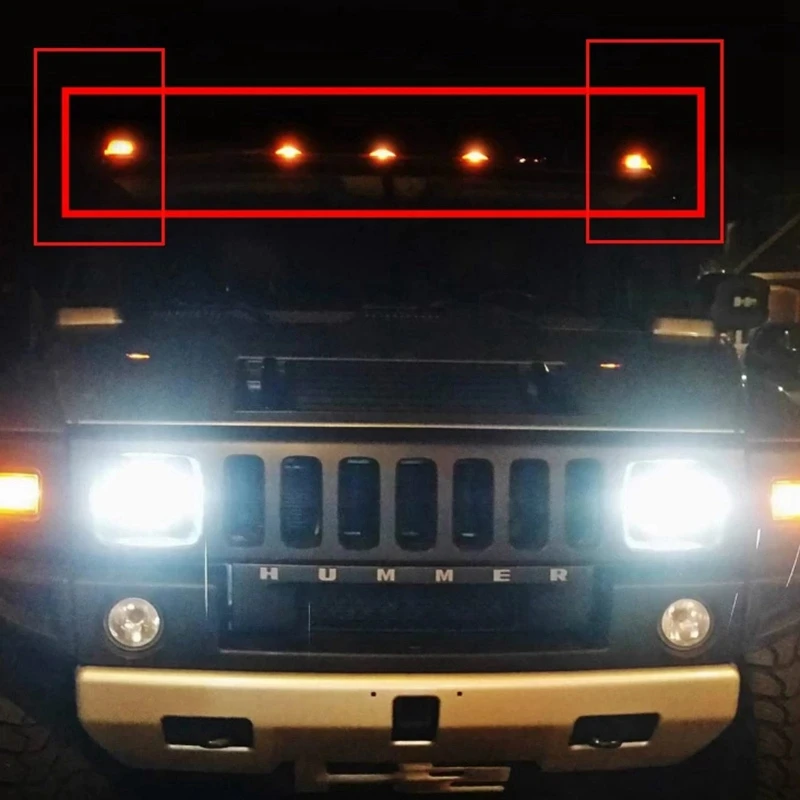 2X копченые линзы передняя желтая Светодиодная лампа на крышу кабины боковые