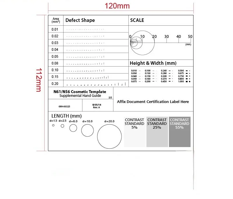 

Point and Line Gauge Stain Card Comparison Card Stain Crack Comparison Ruler Trachoma Comparison Sheet Inspection Standard