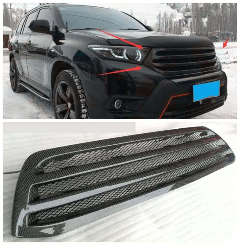 

For Toyota Highlander 2009-2017 High Quality ABS Carbon Fiber Mesh Grille Trim Racing Grills