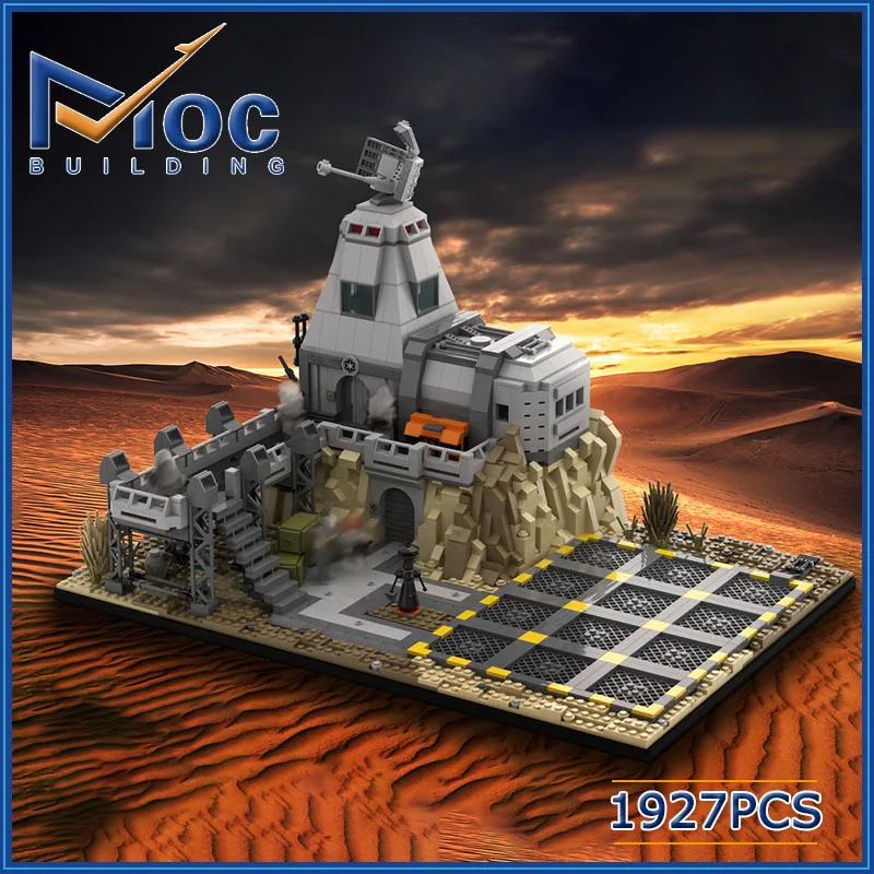 

Строительные блоки MOC Space Wars, мелкие детали, креативная серия Звездных войн, большая база, сцена Ii, Сборная модель «сделай сам», игрушки