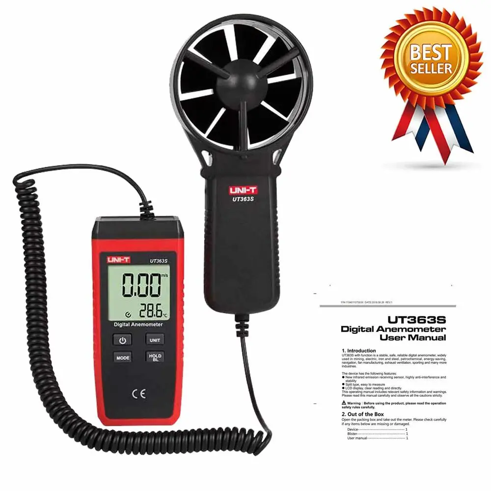 

UNI-T UT363S Digital Anemometer Wind Speed Measuring 30m/s LCD Backlight Kd