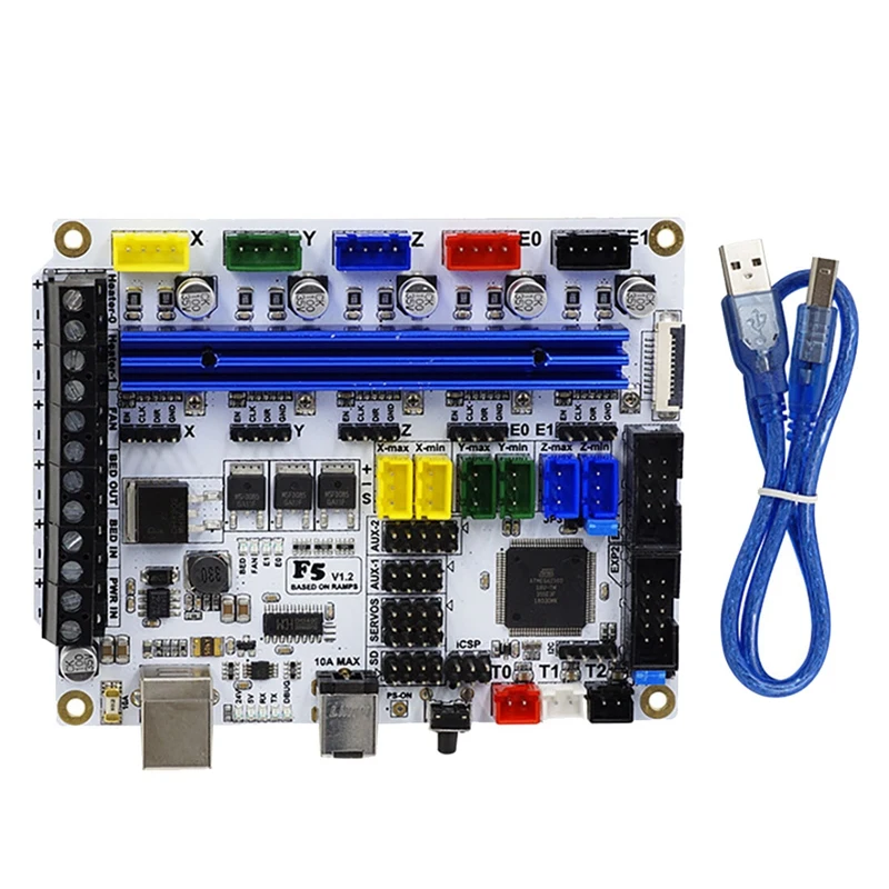 

3D Printer Motherboard F5 V1.2 Control Board Compatible With Ramps1.4 Can Replace MKS BASE Motherboard With USB Cable