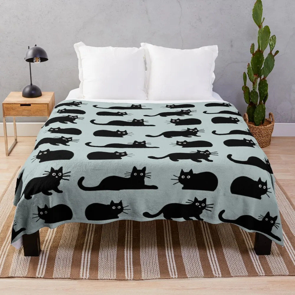 

Black Cat Throw Blanket Furry Blanket