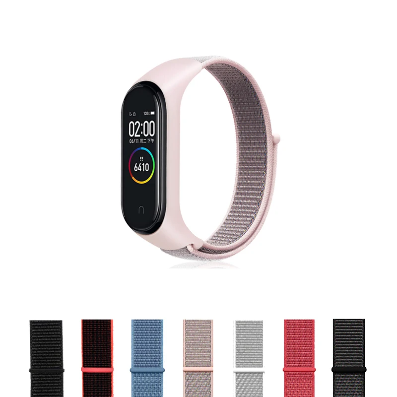 

Bracelet for mi band 5 6 Strap Nylon Sport loop watch Belt pulsera correa Miband strap Wristband for xiaomi Mi band 4 3 Bracelet