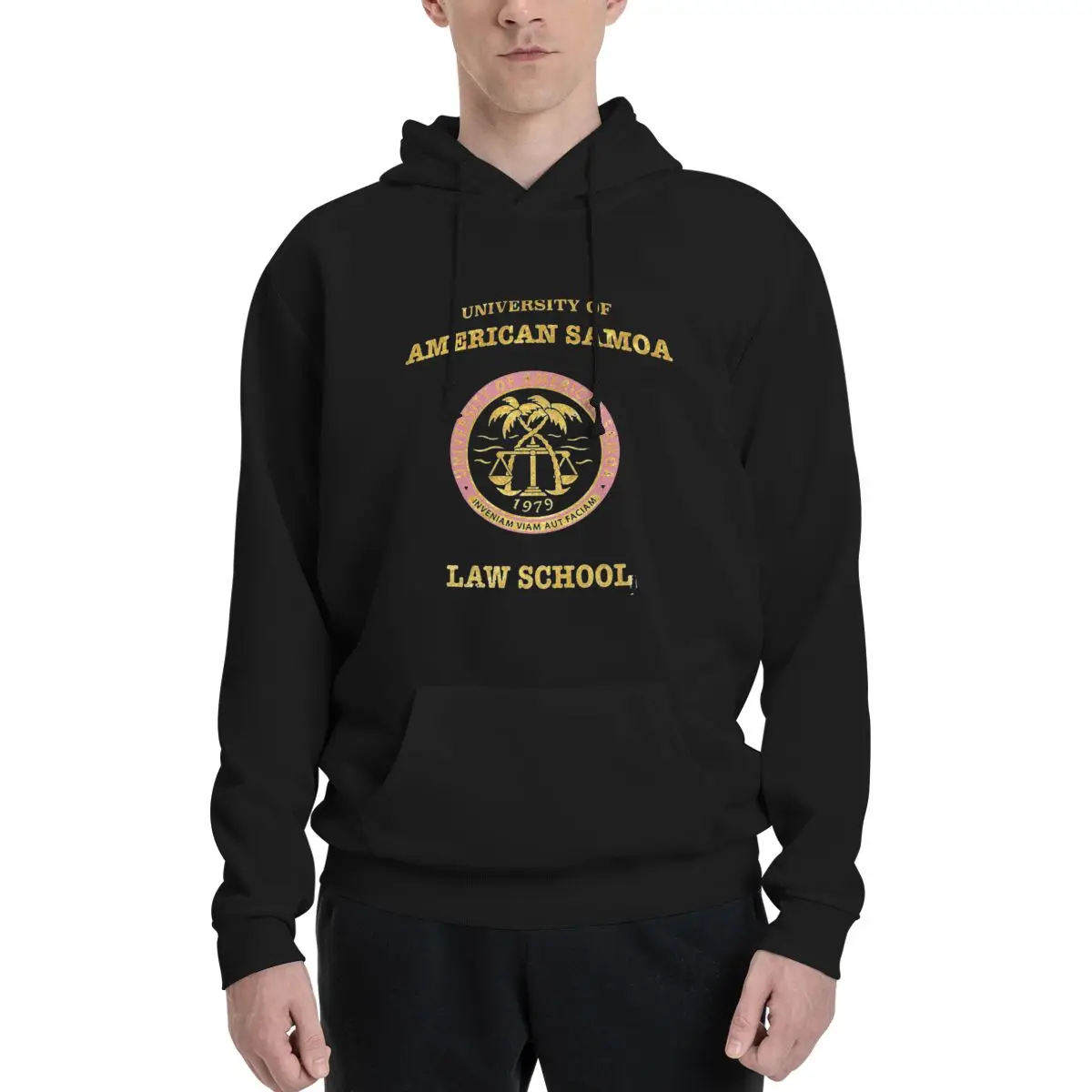 

Graphic University Of American Samoa Law School Couples Plus Velvet Hooded Sweater High quality Travel cute Hooded rope pullover